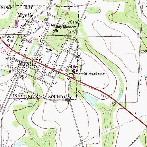 Topographic Map of Irwin Academy, GA