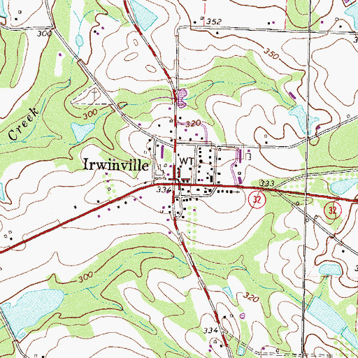 Topographic Map of Irwinville, GA