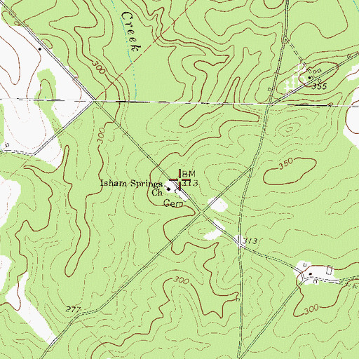 Topographic Map of Isham Springs Church, GA