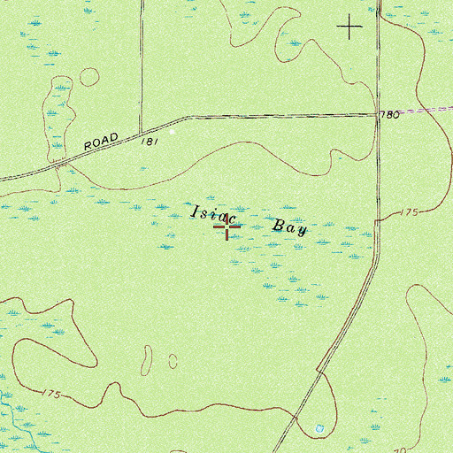 Topographic Map of Isiac Bay, GA