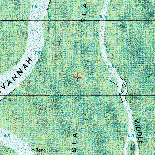 Topographic Map of Ursla Island, GA