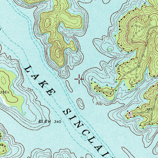 Topographic Map of Island Creek, GA