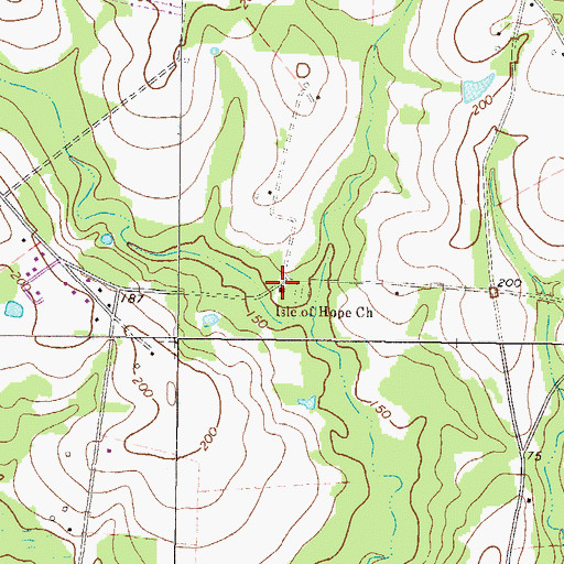 Topographic Map of Isle of Hope Church, GA