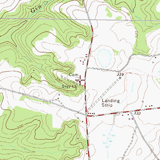 Topographic Map of Ivey Church, GA