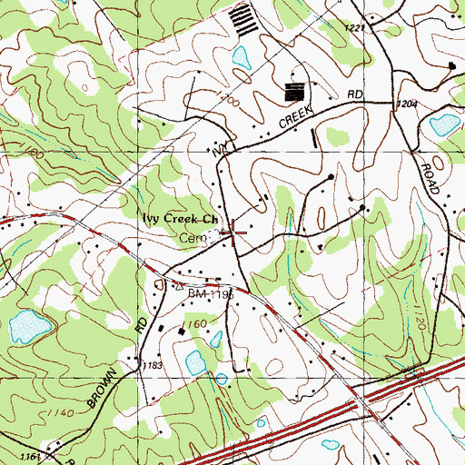 Topographic Map of Ivy Creek Church, GA