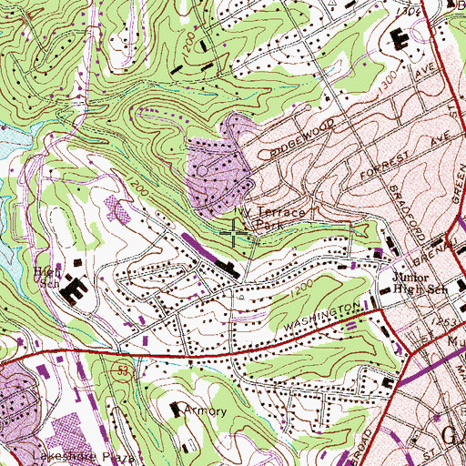 Topographic Map of Ivy Terrace Park, GA