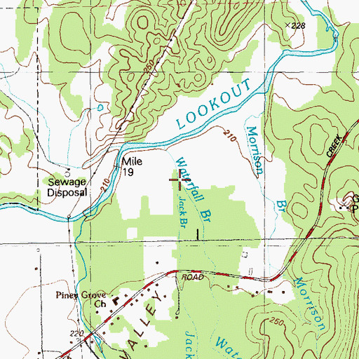 Topographic Map of Jack Branch, GA