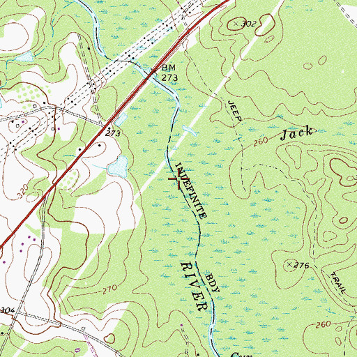 Topographic Map of Jack Creek, GA