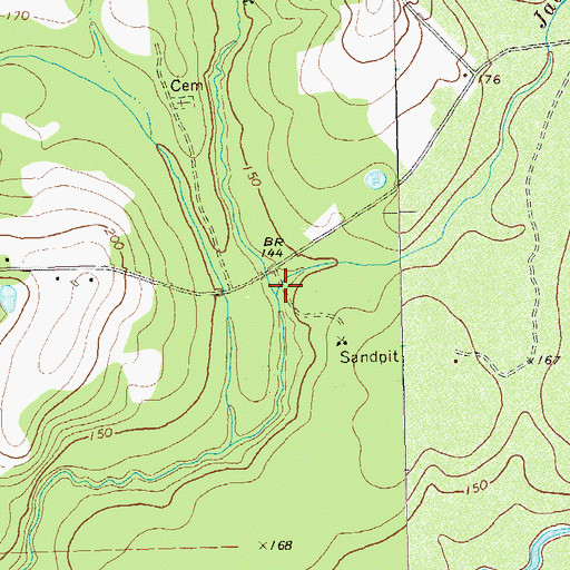 Topographic Map of Jack Hall Branch, GA