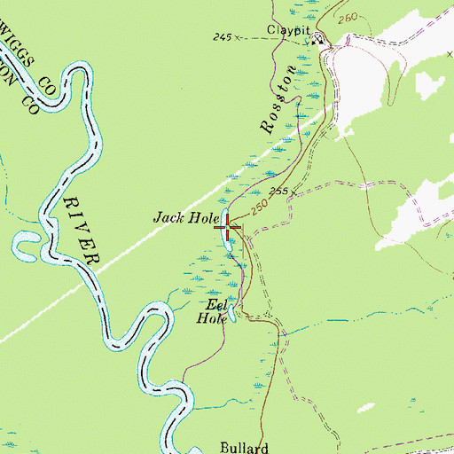 Topographic Map of Jack Hole, GA
