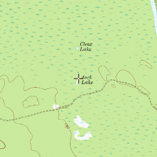 Topographic Map of Jack Lake, GA