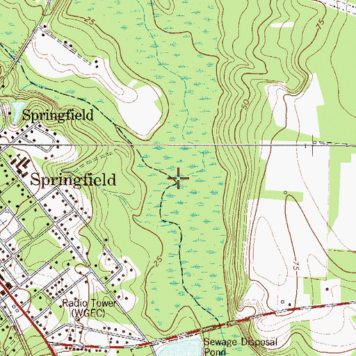 Topographic Map of Jacks Branch, GA