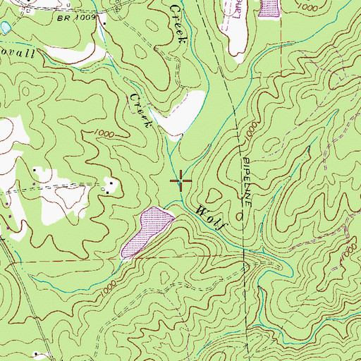 Topographic Map of Jacks Creek, GA