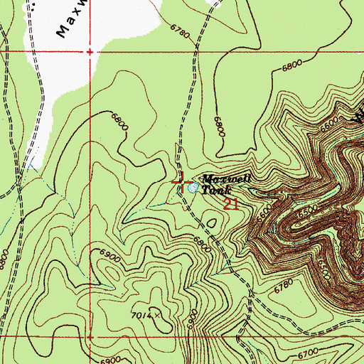 Topographic Map of Maxwell Tank, AZ