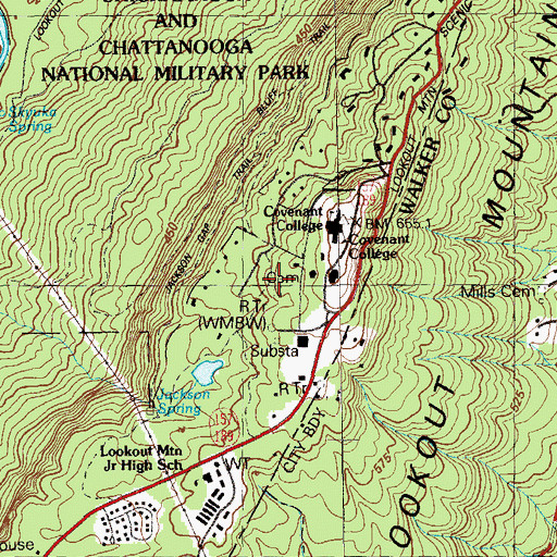 Topographic Map of Jackson Cemetery, GA