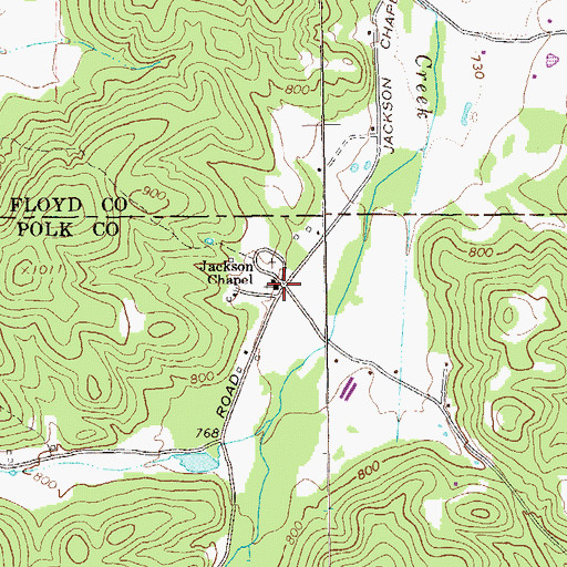 Topographic Map of Jackson Chapel, GA