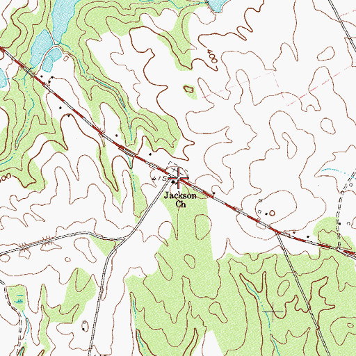 Topographic Map of Jackson Church, GA
