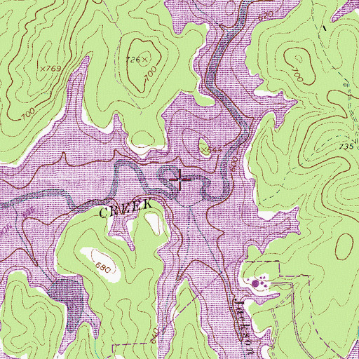 Topographic Map of Jackson Creek, GA