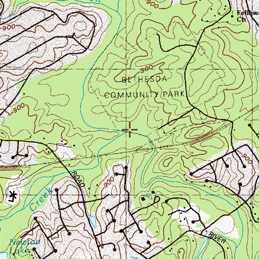 Topographic Map of Jackson Creek, GA