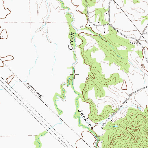 Topographic Map of Jackson Creek, GA