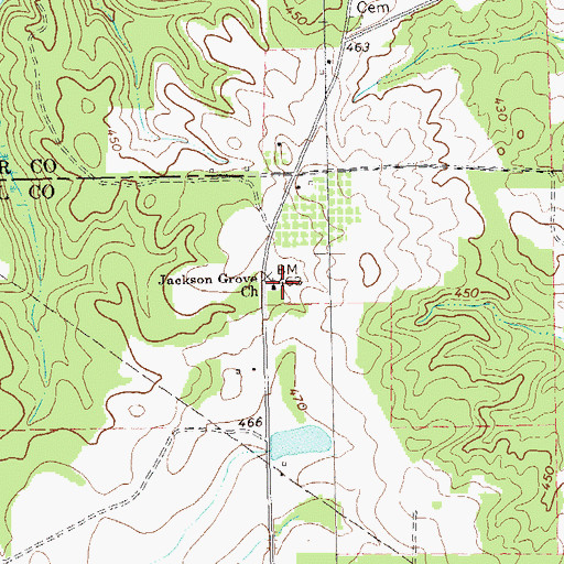 Topographic Map of Jackson Grove Church, GA