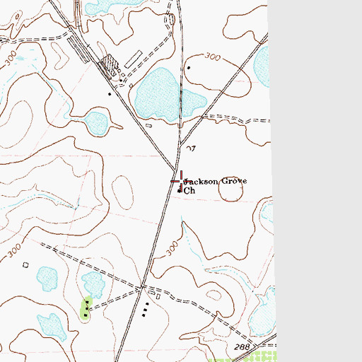 Topographic Map of Jackson Grove Church, GA