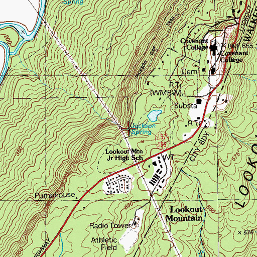 Topographic Map of Jackson Spring, GA