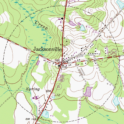 Topographic Map of Jacksonville, GA