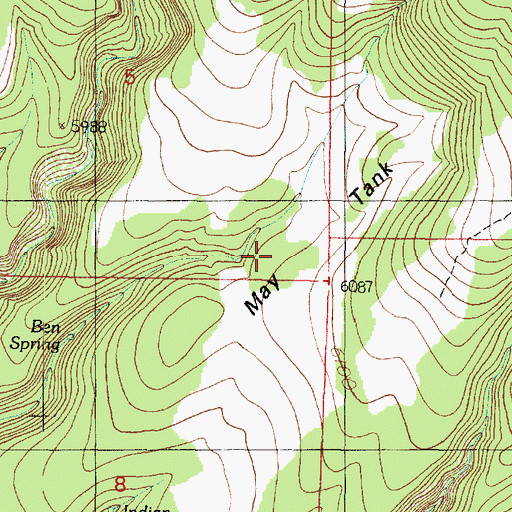 Topographic Map of May Tank Pocket, AZ