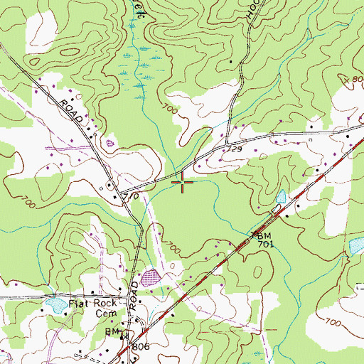 Topographic Map of James Creek, GA