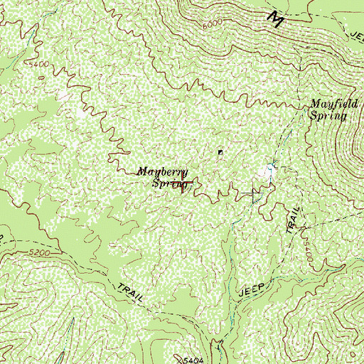 Topographic Map of Mayberry Spring, AZ