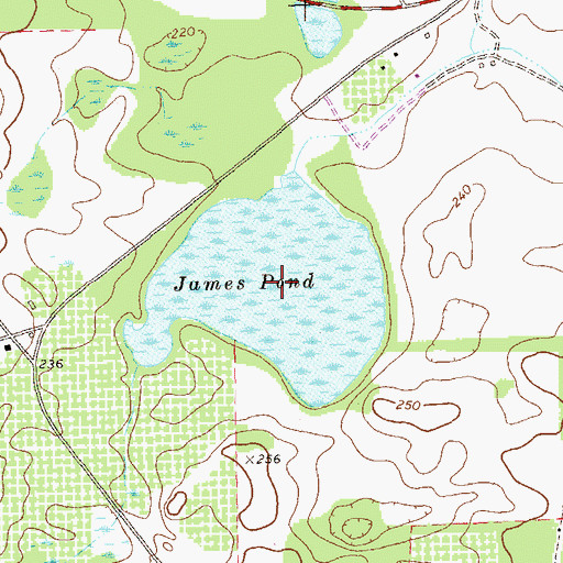 Topographic Map of James Pond, GA