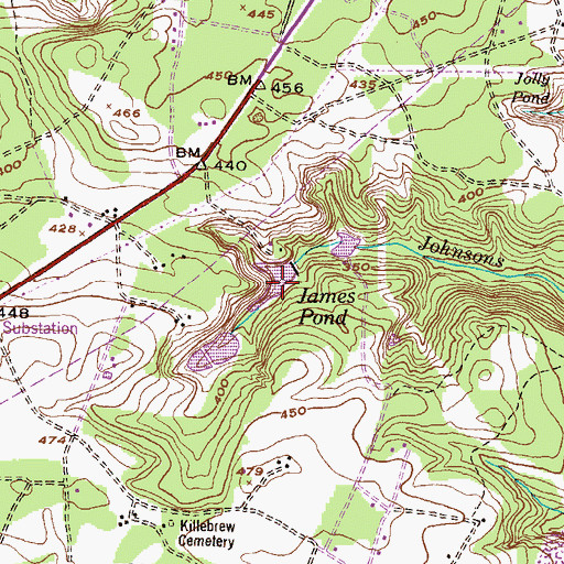 Topographic Map of James Pond, GA