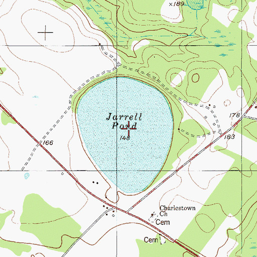 Topographic Map of Jarrell Pond, GA
