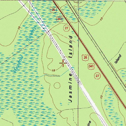 Topographic Map of Jasmine Island, GA