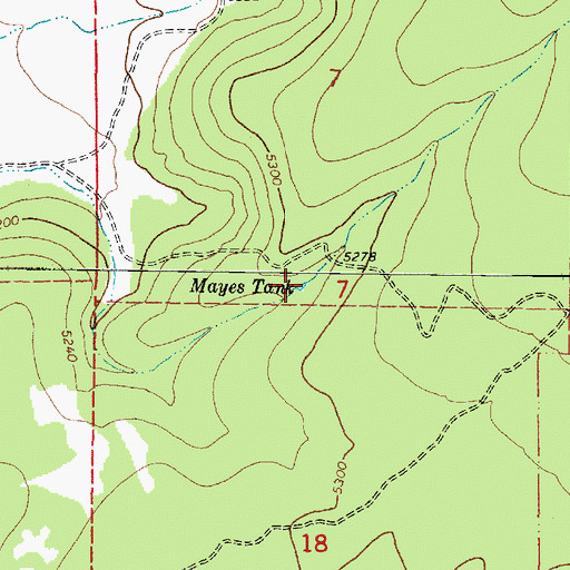 Topographic Map of Mayes Tank, AZ