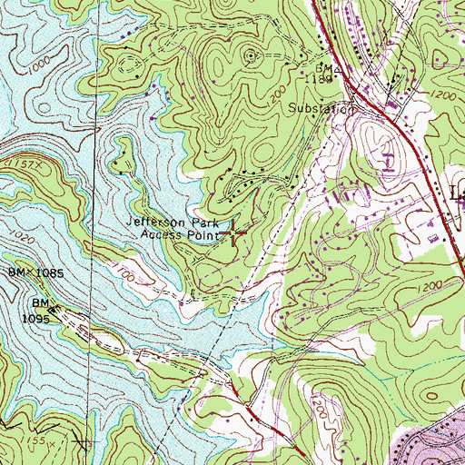 Topographic Map of Jefferson Park Access Point, GA