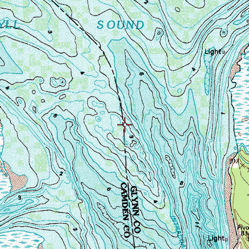 Topographic Map of Jekyll Sound, GA