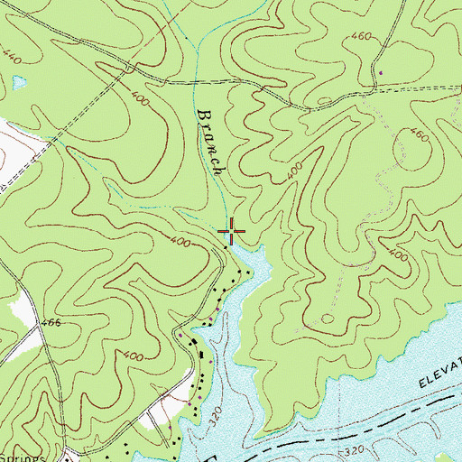 Topographic Map of Jenkins Branch, GA