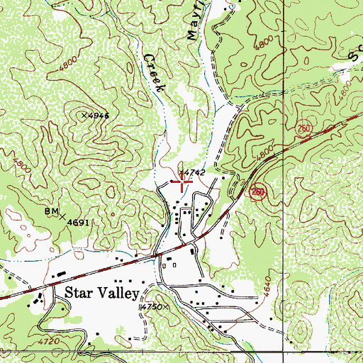 Topographic Map of Mayfield Canyon, AZ