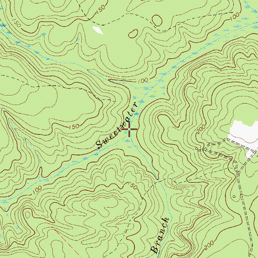 Topographic Map of Jenkins Branch, GA
