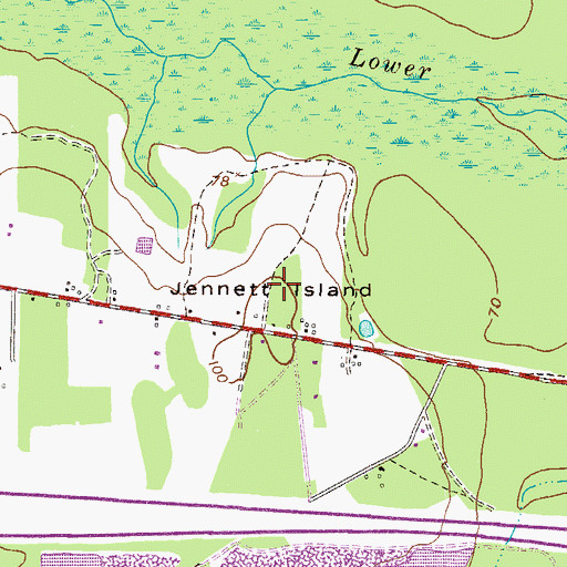 Topographic Map of Jennett Island, GA