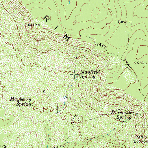 Topographic Map of Mayfield Spring, AZ