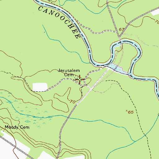 Topographic Map of Jerusalem Cemetery, GA