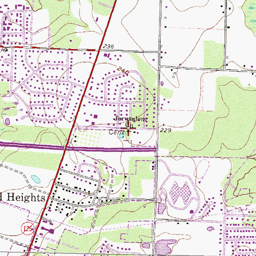 Topographic Map of Jerusalem Church, GA