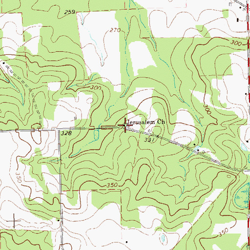 Topographic Map of Jerusalem Church, GA