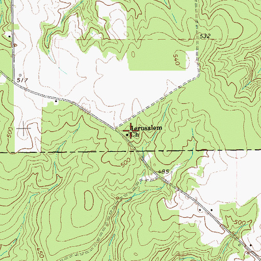 Topographic Map of Jerusalem Church, GA