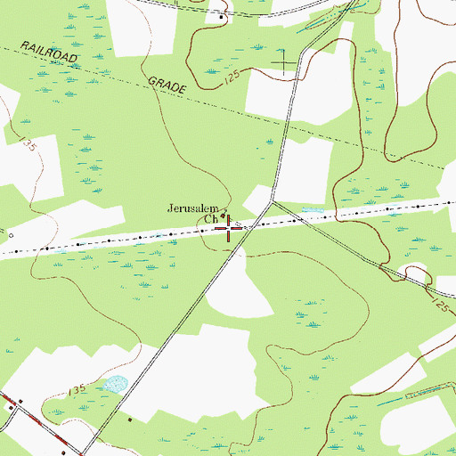 Topographic Map of Jerusalem Church, GA