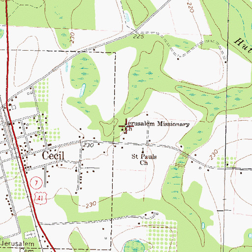 Topographic Map of Jerusalem Missionary Church, GA