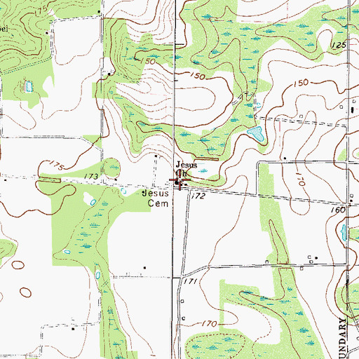 Topographic Map of Jesus Church, GA